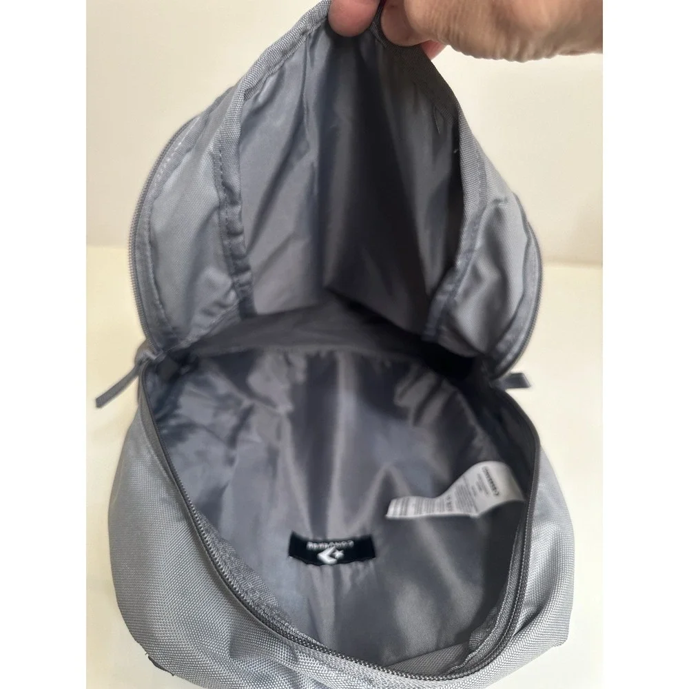Converse Speed 2 Backpack Grey White Logo School Travel Bag 10018262-A04 NWT OS